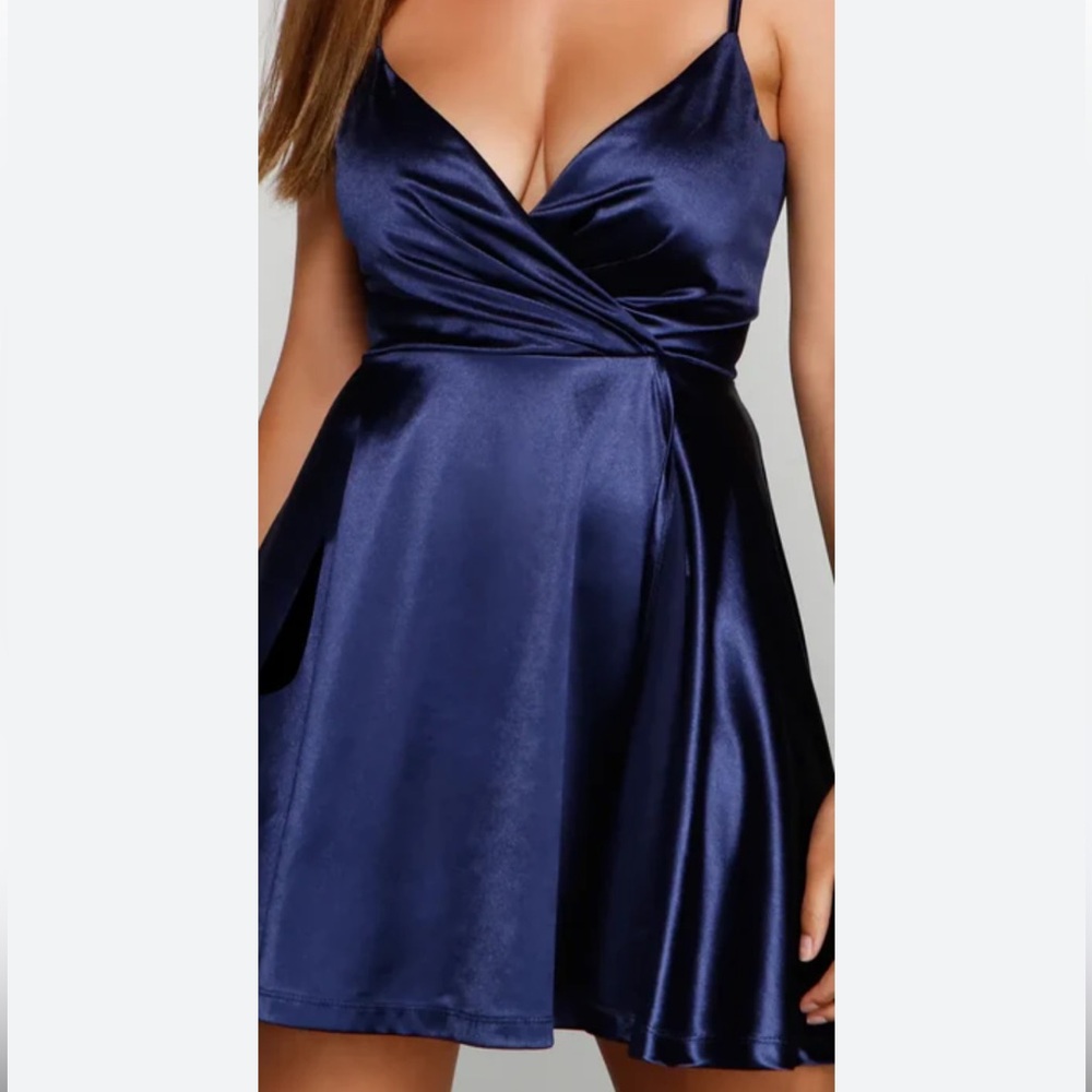 Windsor Deep Blue Satin Mini Dress